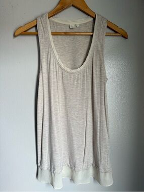 super girly layered look light pinkish purplish grayish heathered tank top